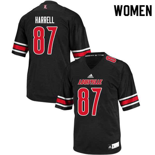 Women #87 Tyler Harrell Louisville Cardinals College Football Jerseys Sale-Black - Click Image to Close